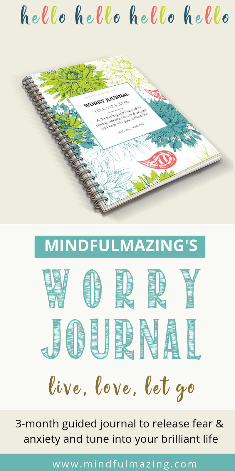 Grab your 3-month guided worry journal and eliminate your stress, worry and anxiety. Journalling is an effective form of cognitive therapy, and you'll this jam-packed journal. Full of quotes, positive affirmations, exercises, worksheets and much more. #stressrelief, #anxietymanagement, #selfcare Try it now!