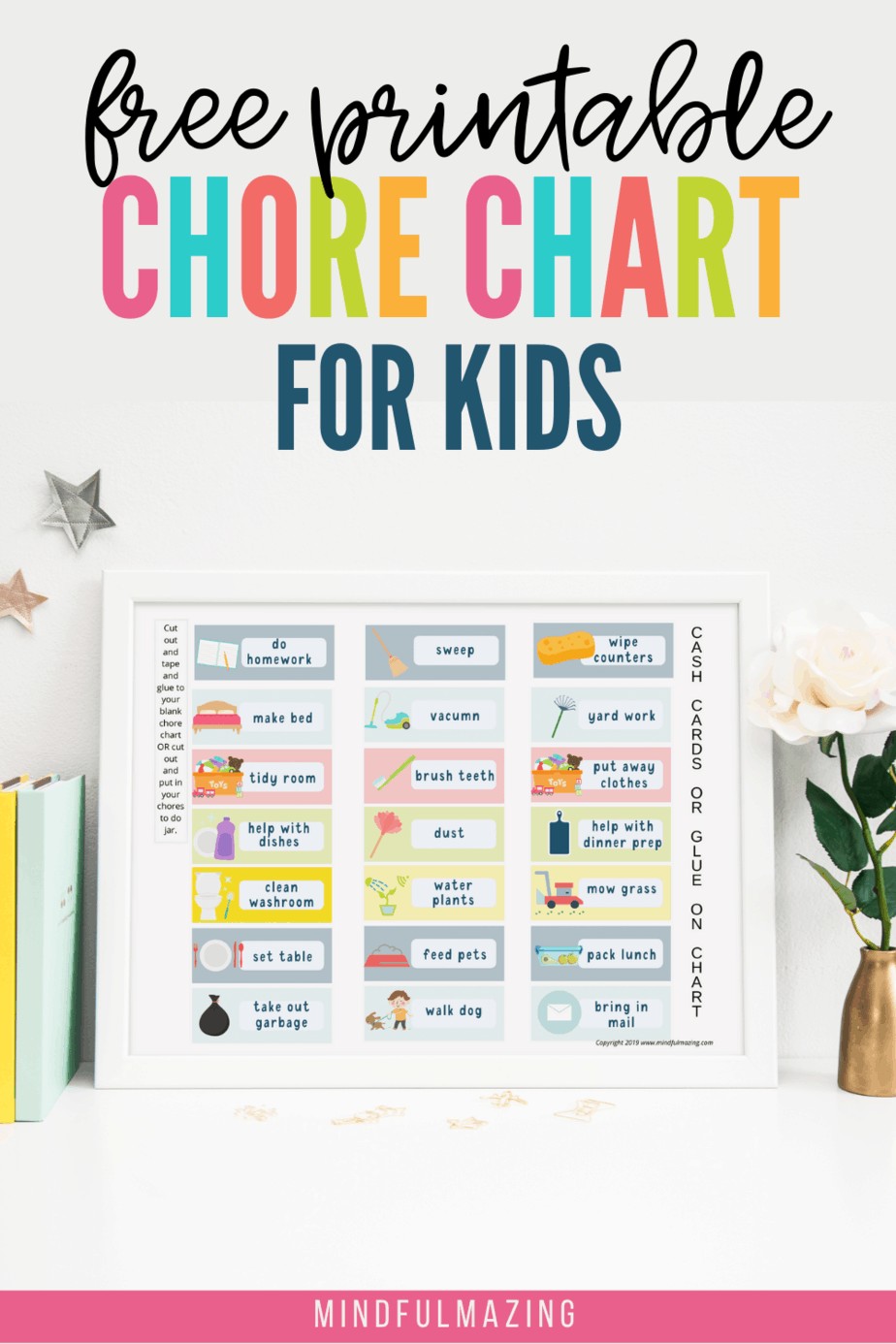 Free Printable Chore Chart For Toddlers or Preschoolers • Mindfulmazing.com