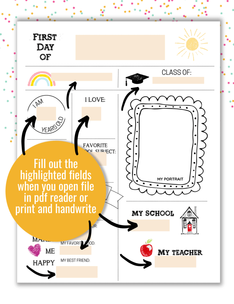 Free Printable First Day of School Signs