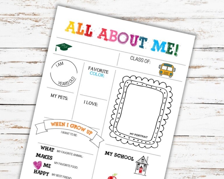 Printable All About Me Poster for Preschool, Kindergarten, and UP ...