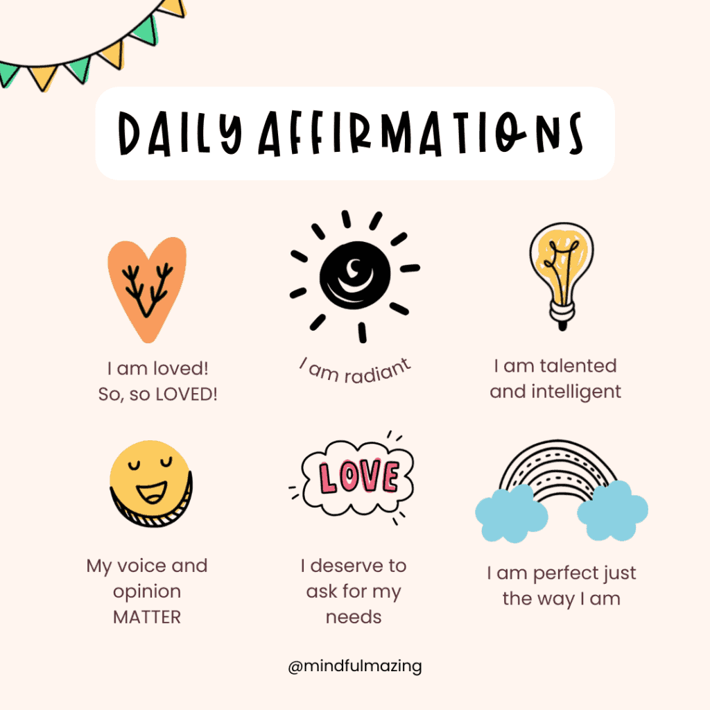 daily affirmation check in for kids