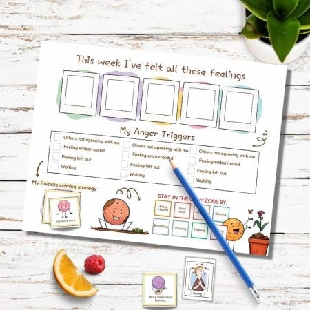 Calming down corner printable set.