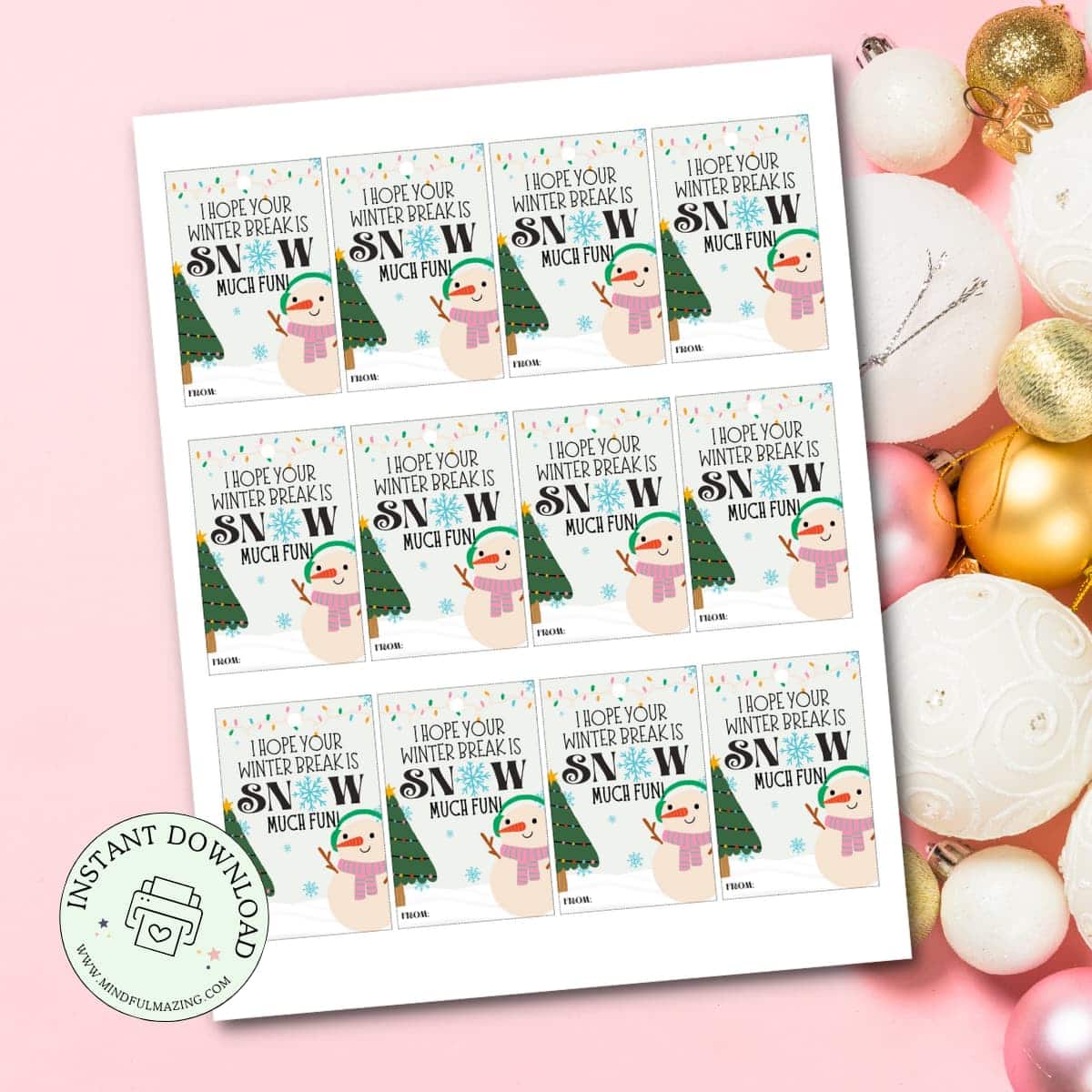 Free Printable Christmas Gift Tags for Students • Mindfulmazing.com for Free Printable Christmas Gift Tags For Students