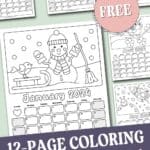Free Printable Coloring Calendar - 12 Page Coloring Calendar 2024 150x150 