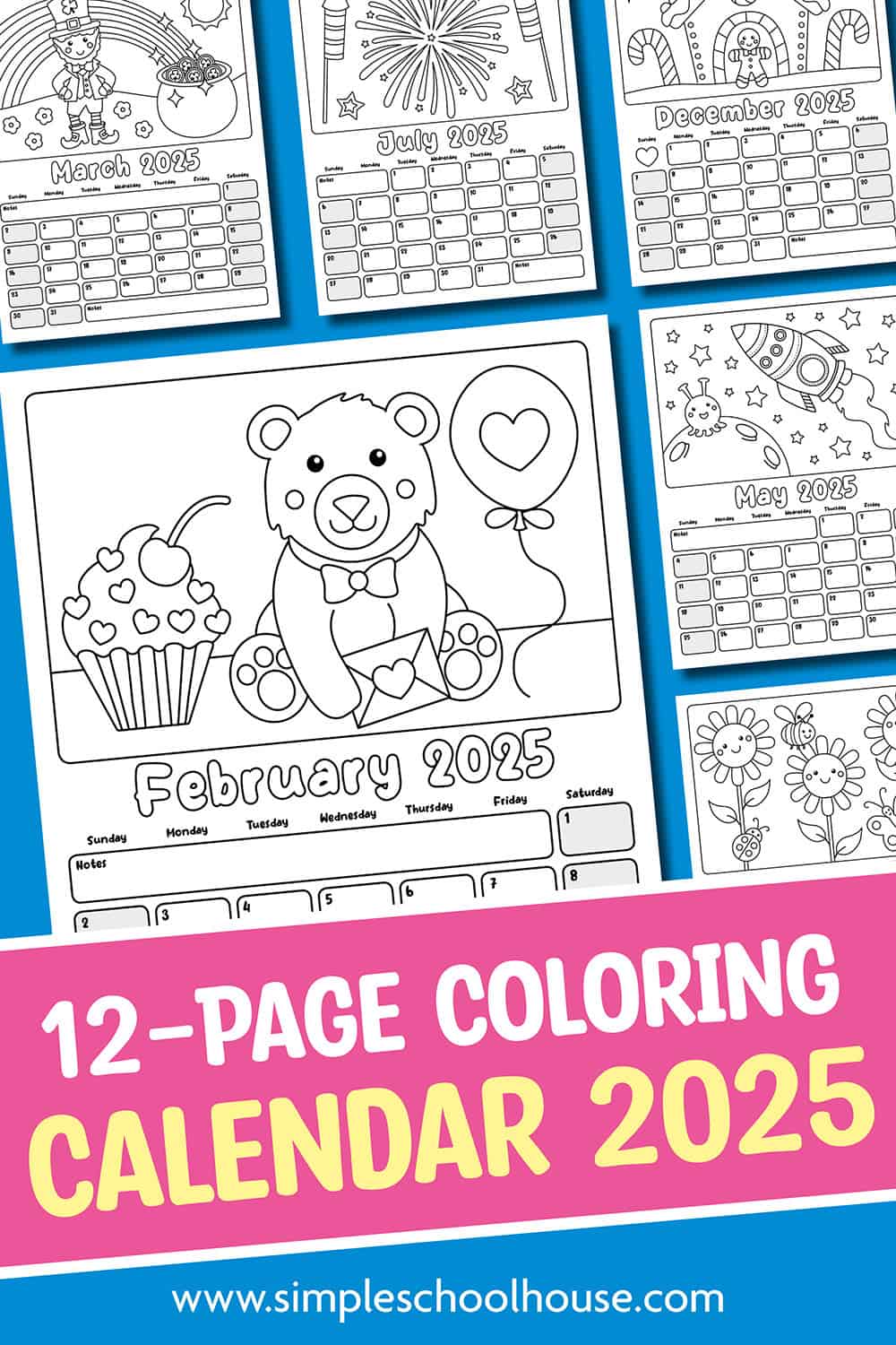 Free Printable Coloring Calendar - PIN 12Page 2025ColoringCalendar Ssh 